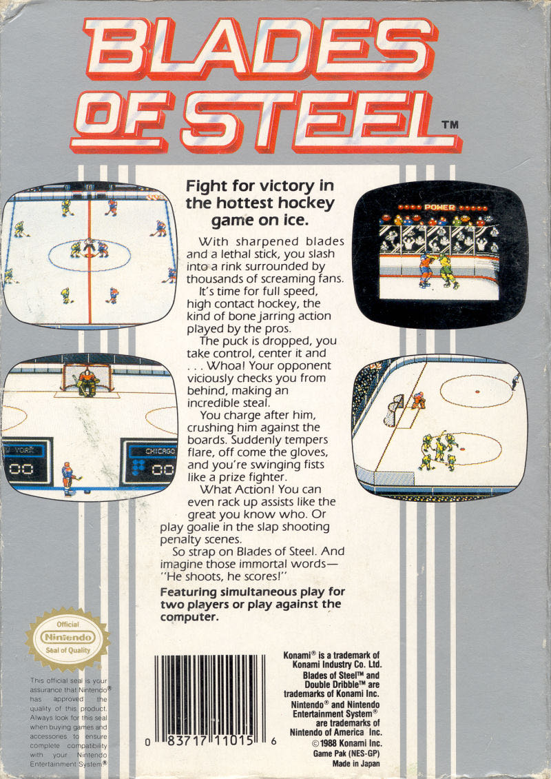 Blades of Steel - Nintendo Entertainment System (NES) video game collectible - Main Image 2
