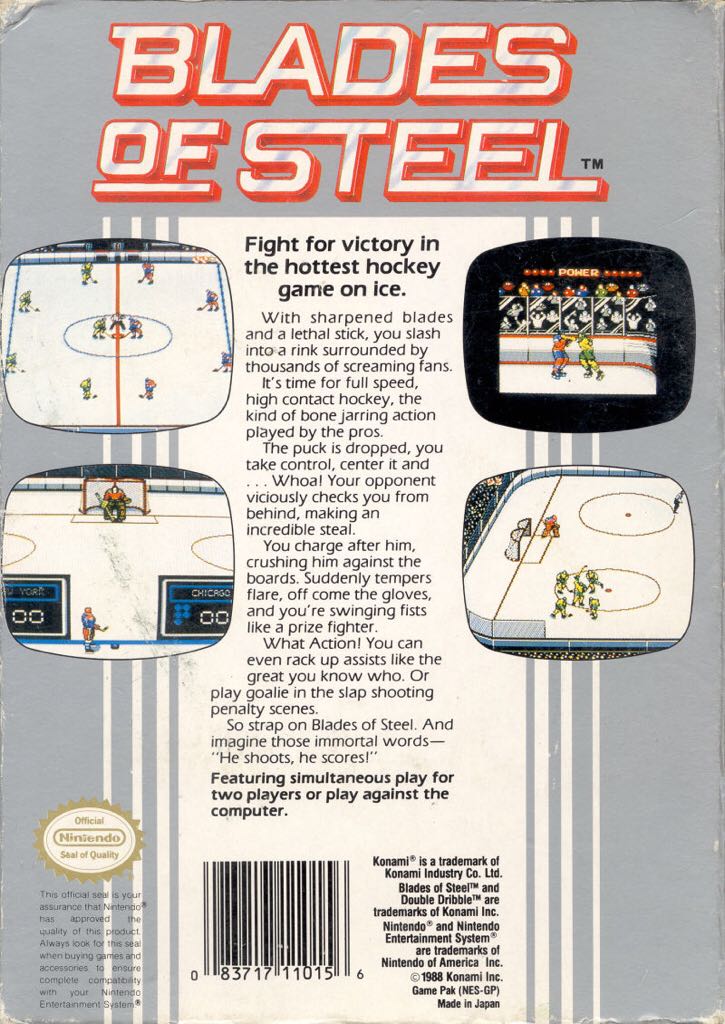 Blades of Steel - Nintendo Entertainment System (NES) (Konami) video game collectible - Main Image 2