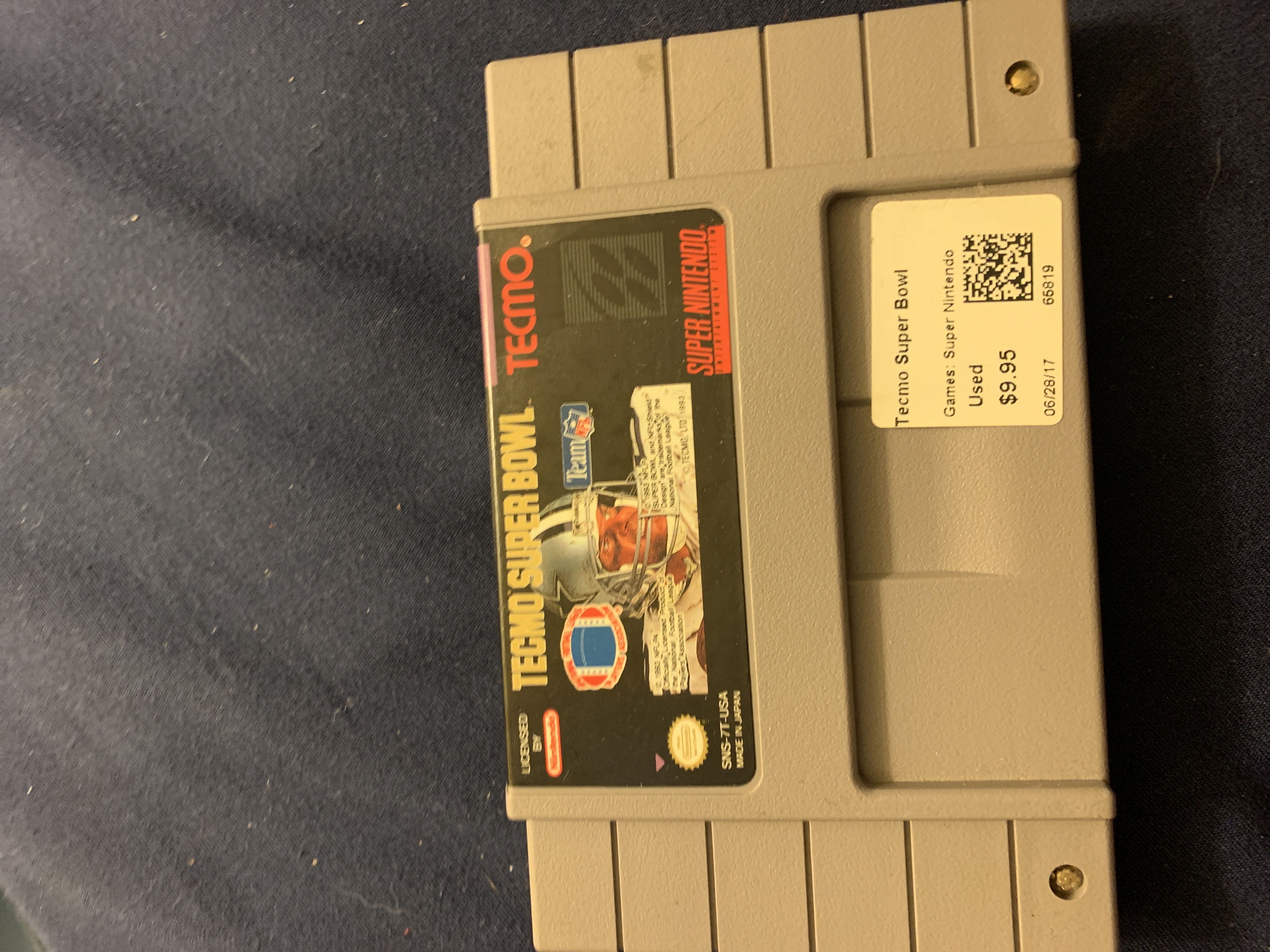 Tecmo Super Bowl - Nintendo Super Nintendo Entertainment System (SNES) (Tecmo - 1-2) video game collectible [Barcode 018946090016] - Main Image 3