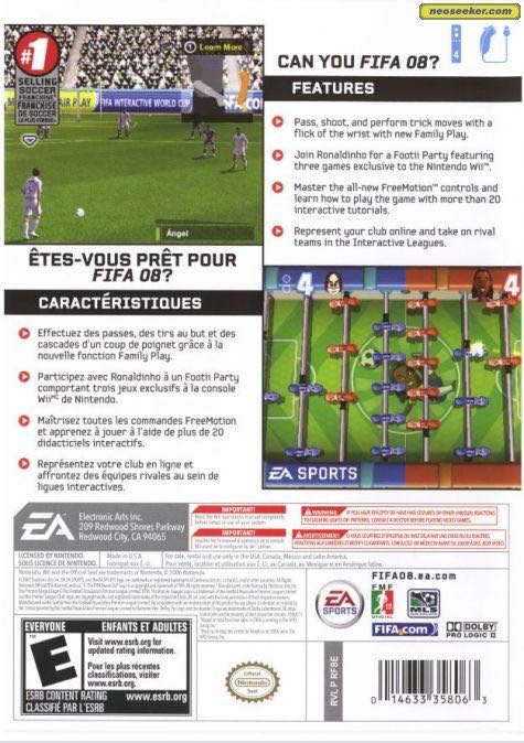 FIFA Soccer 08 - Nintendo Wii (Ea Sports - 1-4) video game collectible [Barcode 014633358063] - Main Image 2