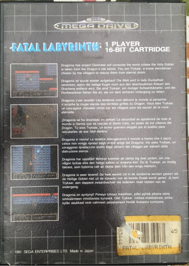 Fatal Labyrinth - Sega Mega Drive (Sega - 1) video game collectible [Barcode 00735575] - Main Image 2