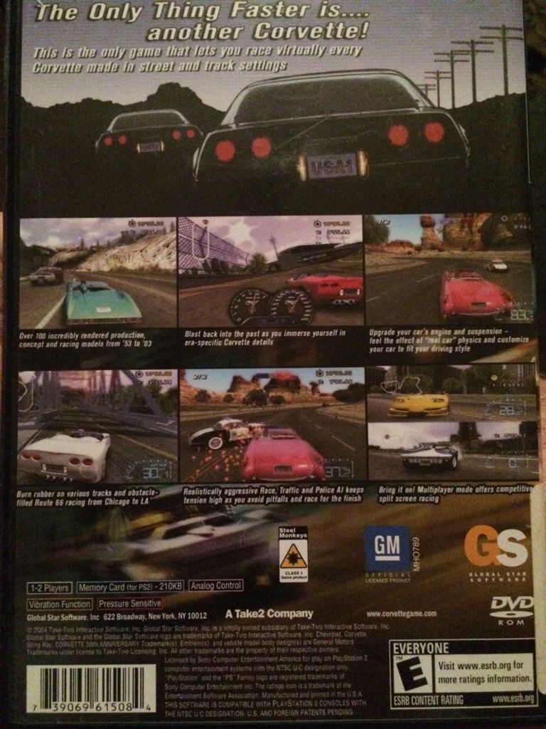 Corvette - Sony PlayStation 2 (PS2) (Global Star Software - 2) video game collectible [Barcode 739069615084] - Main Image 2