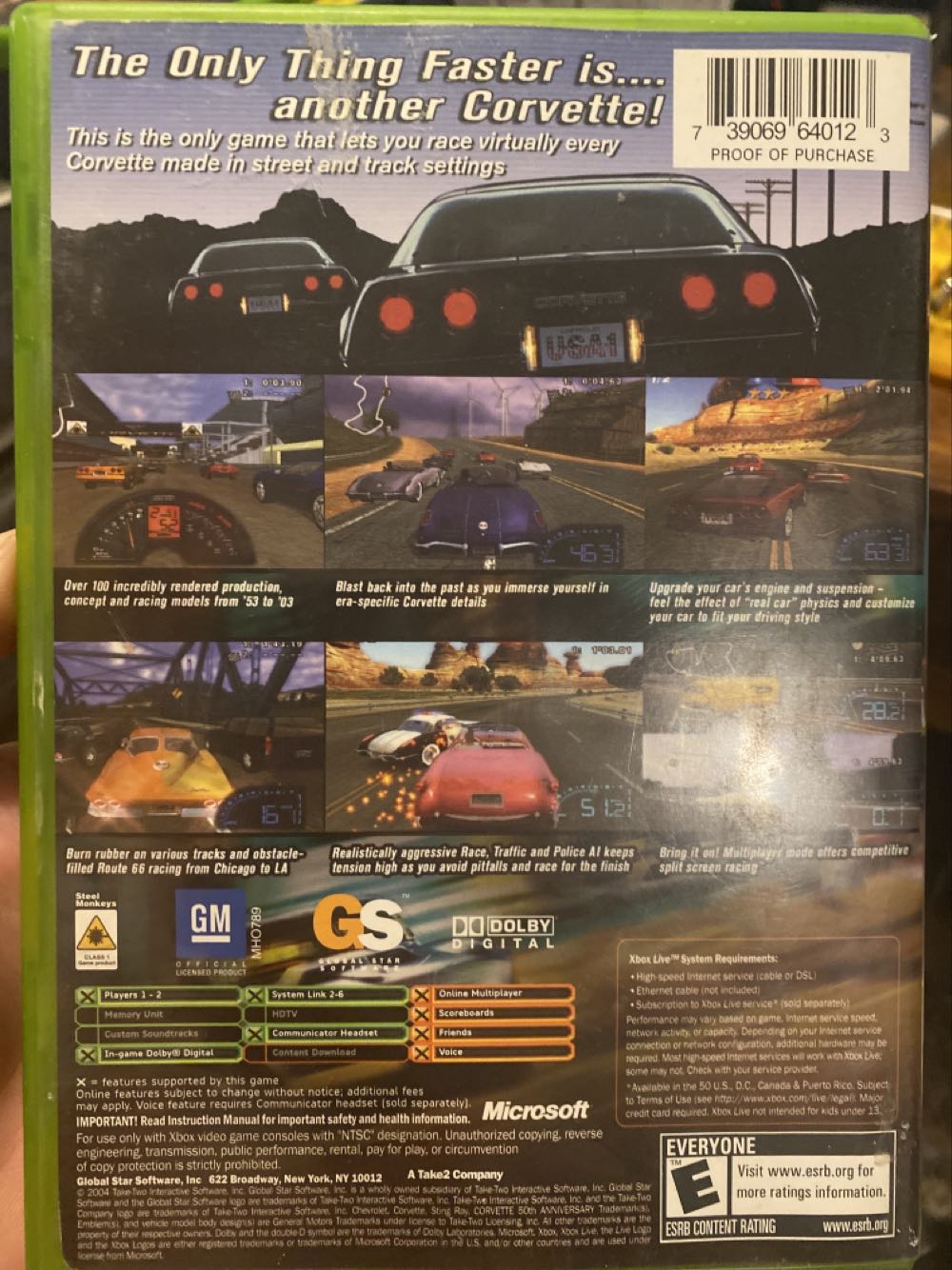 Corvette - Microsoft Xbox (Global Star Software - 2) video game collectible [Barcode 739069640123] - Main Image 2