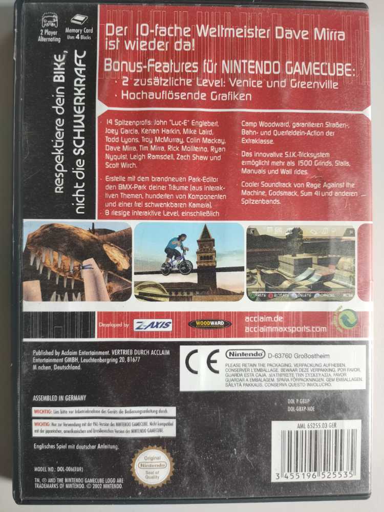 Dave Mirra Freestyle Bmx 2 - Nintendo GameCube video game collectible [Barcode 3455196525535] - Main Image 2