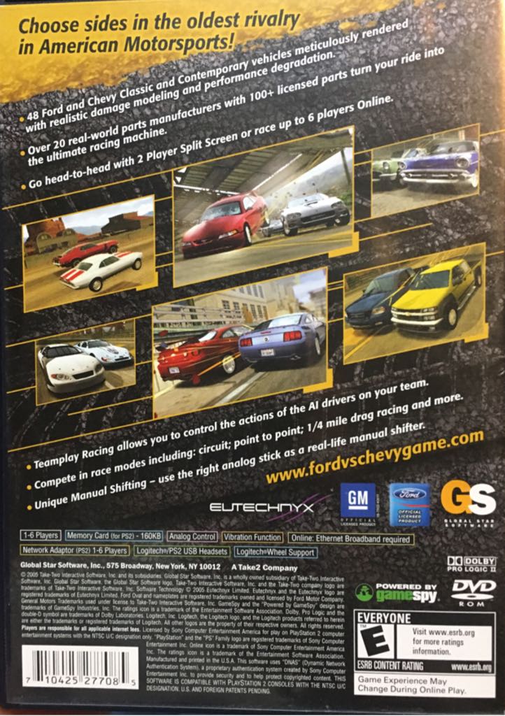 Ford vs. Chevy - Sony PlayStation 2 (PS2) (1-6) video game collectible [Barcode 110425877085] - Main Image 2