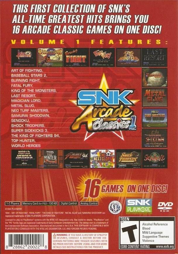 SNK Arcade Classics Vol.1 - Sony PlayStation 2 (PS2) (SNK Playmore) video game collectible - Main Image 2