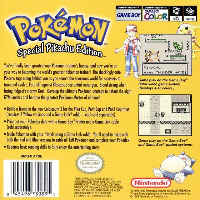 Pokemon Yellow - Nintendo Game Boy Color (Game Freak) video game collectible - Main Image 2
