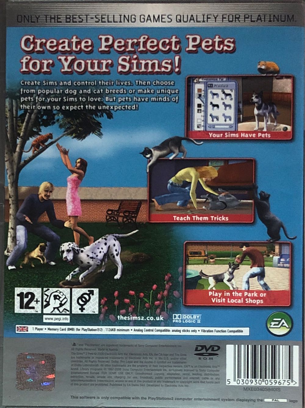 Sims 2 Pets, The - Sony PlayStation 2 (PS2) (Eletronic Arts - 1) video game collectible [Barcode 5030930059675] - Main Image 2