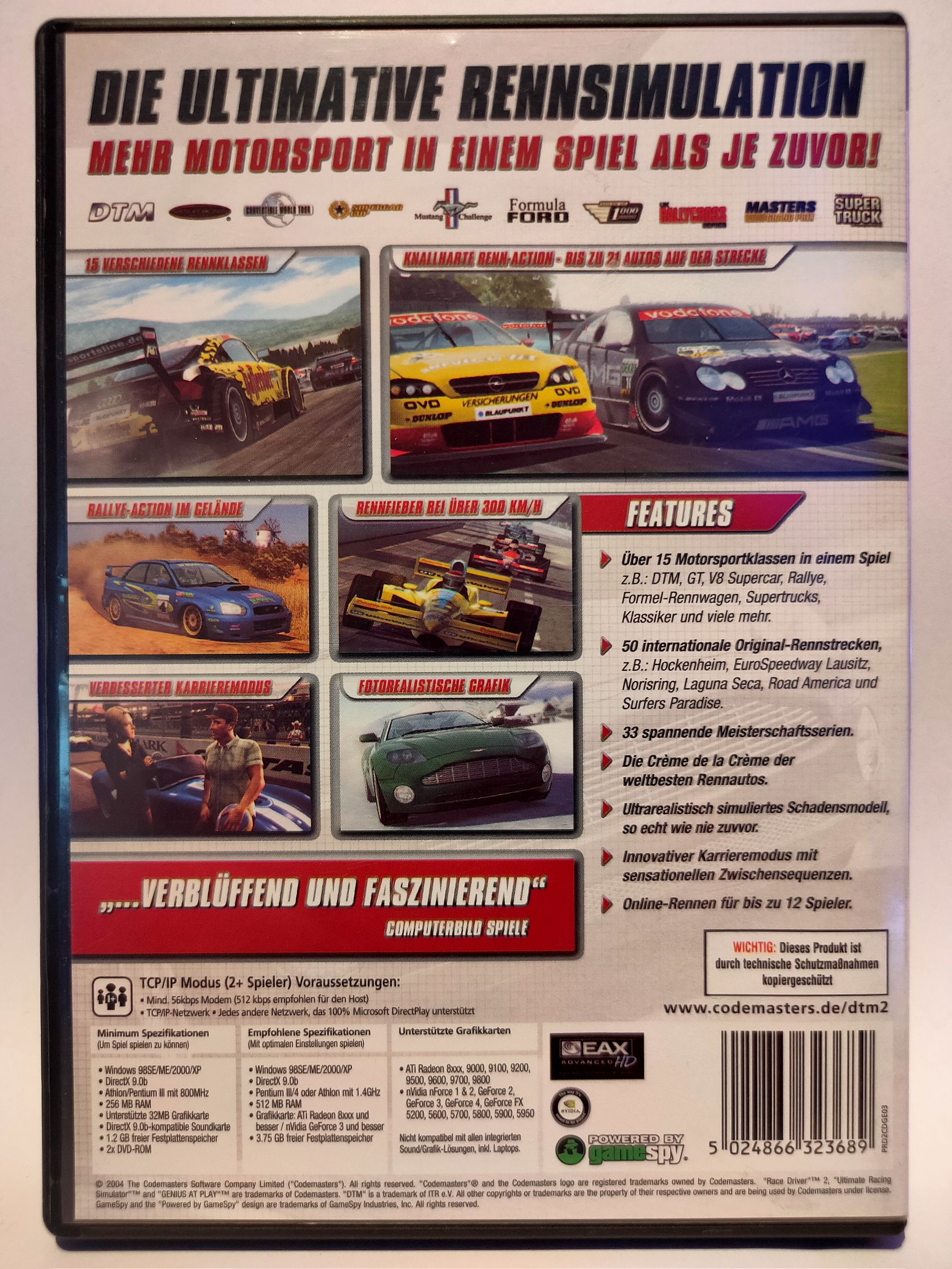 DTM Race Driver 2 - PC (Codemasters) video game collectible [Barcode 5024866323689] - Main Image 2