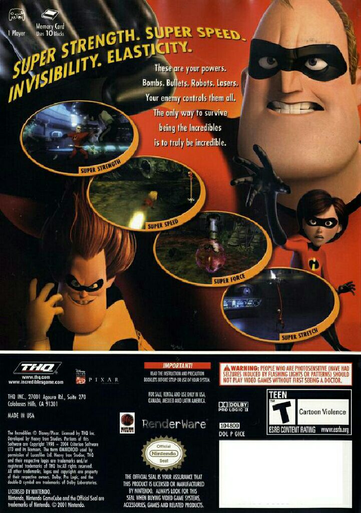 The Incredibles - Nintendo GameCube (THQ - 1) video game collectible [Barcode 785138380339] - Main Image 2