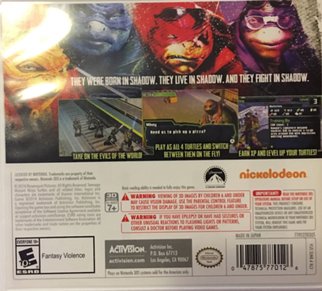 Teenage Mutant Ninja Turtles - Nintendo 3DS (Activision/Paramount Consumer Products - 1) video game collectible [Barcode 047875770126] - Main Image 2