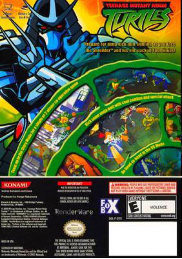 Teenage Mutant Ninja Turtles - Sony PlayStation 2 (PS2) (Konami - 2) video game collectible [Barcode 083717200628] - Main Image 2