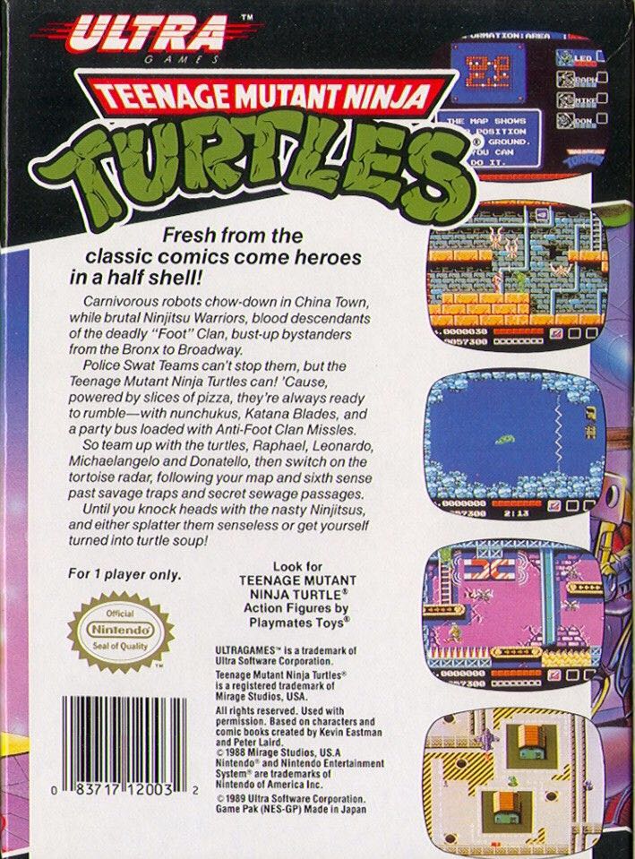 NES PC Teenage Mutant Ninja Turtles 1 - Nintendo Entertainment System (NES) (Ultra Games - 1) video game collectible [Barcode 0893069001145] - Main Image 2