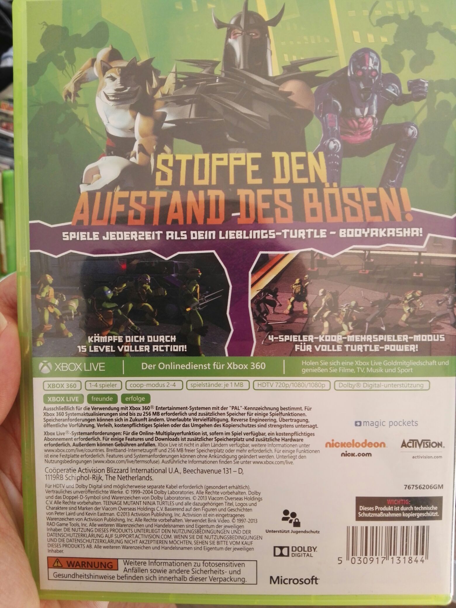Teenage Mutant Ninja Turtles - Microsoft Xbox 360 (Activision - 1-4 Spieler lokal) video game collectible [Barcode 5030917131844] - Main Image 2