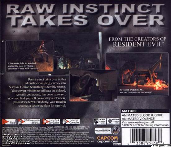 Dino Crisis - Sega Dreamcast (Sega - 1) video game collectible [Barcode 5028587084072] - Main Image 2