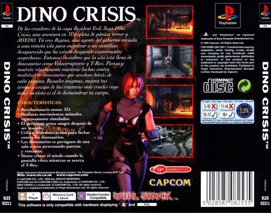 Dino Crisis - Sony PlayStation (Virgin Interactive - 1) video game collectible - Main Image 2