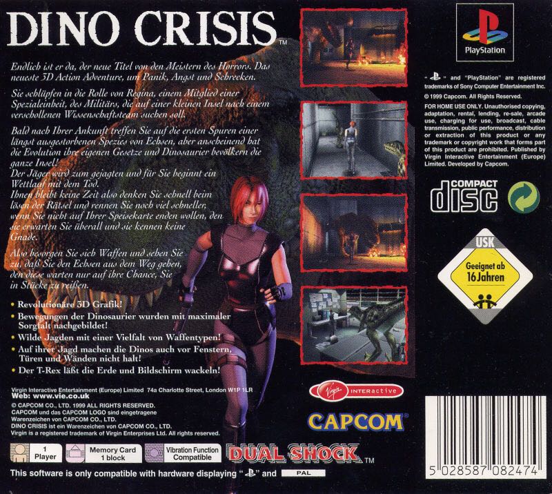 Dino Crisis - Sony PlayStation Network (PSN) (Capcom Co., Ltd. - 1) video game collectible - Main Image 2