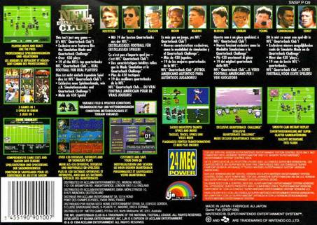 NFL Quarterback Club - Sega Genesis (Mega Drive) (Acclaim Entertainment - 1-4) video game collectible [Barcode 021481800101] - Main Image 2