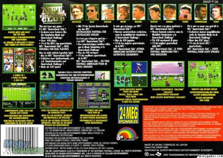 NFL Quarterback Club - Nintendo Super Nintendo Entertainment System (SNES) (Acclaim Entertainment - 2) video game collectible - Main Image 2