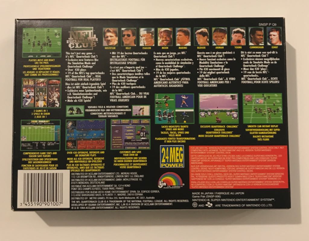 NFL Quarterback Club - Nintendo Super Nintendo Entertainment System (SNES) video game collectible - Main Image 2