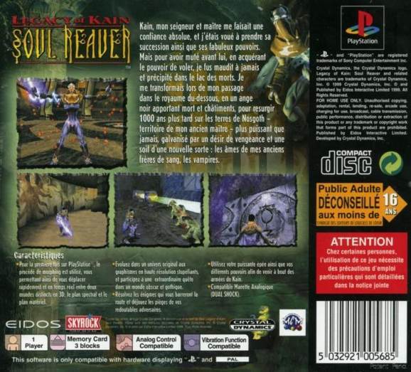 Legacy Of Kain: Soul Reaver - Sony PlayStation (Eidos Interactive - 1) video game collectible [Barcode 032150000005] - Main Image 2