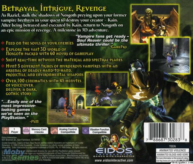 Legacy Of Kain: Soul Reaver - Sony PlayStation (Eidos) video game collectible [Barcode 9312544047535] - Main Image 2