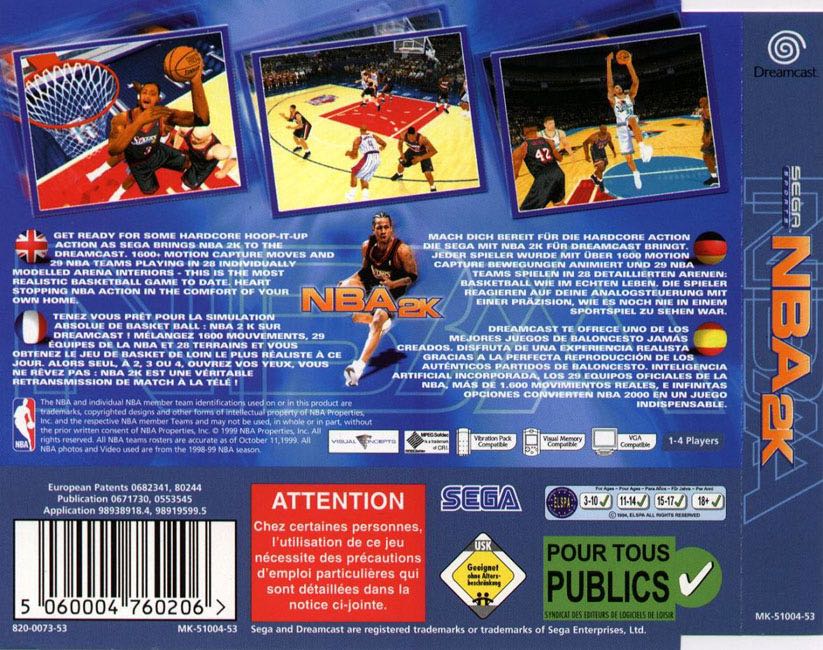 Nba 2k - Sega Dreamcast (Sega Sports - 4) video game collectible - Main Image 2
