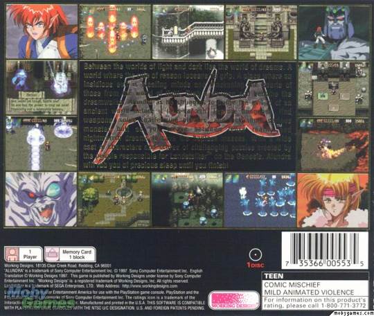 Alundra - Sony PlayStation (Working Designs - 1) video game collectible [Barcode 0735366005535] - Main Image 2