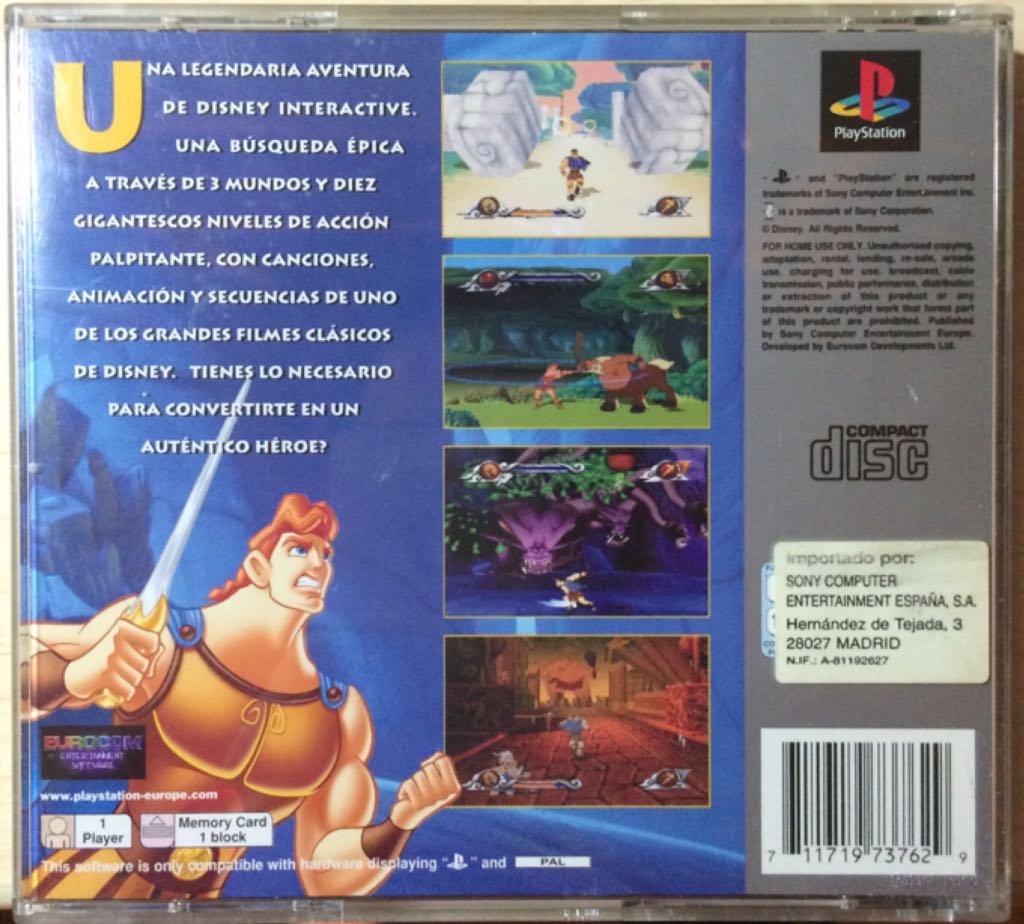 Hercules - Sony PlayStation (Disney Interactive Studios - 1) video game collectible [Barcode 711719737629] - Main Image 2