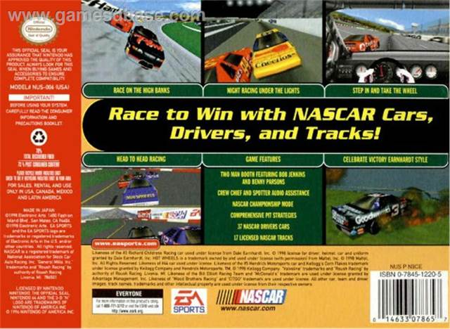 Nascar 99 - Nintendo 64 (N64) (Electronic Arts/EA Games - 2) video game collectible [Barcode 5030935017830] - Main Image 2