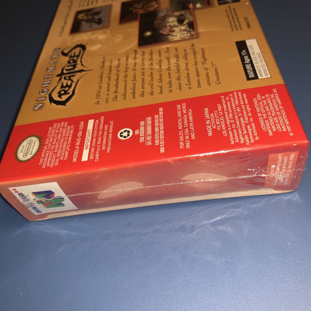 Nightmare Creatures - Nintendo 64 (N64) (Activision Blizzard - 1) video game collectible [Barcode 047875104648] - Main Image 3