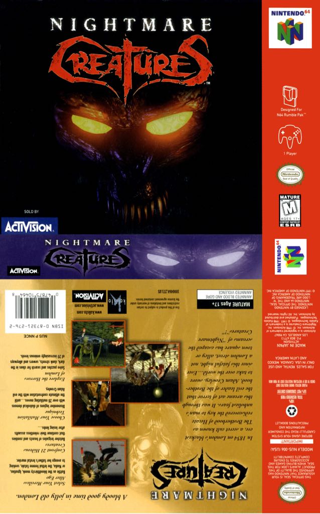 Nightmare Creatures - Nintendo 64 (N64) video game collectible - Main Image 2
