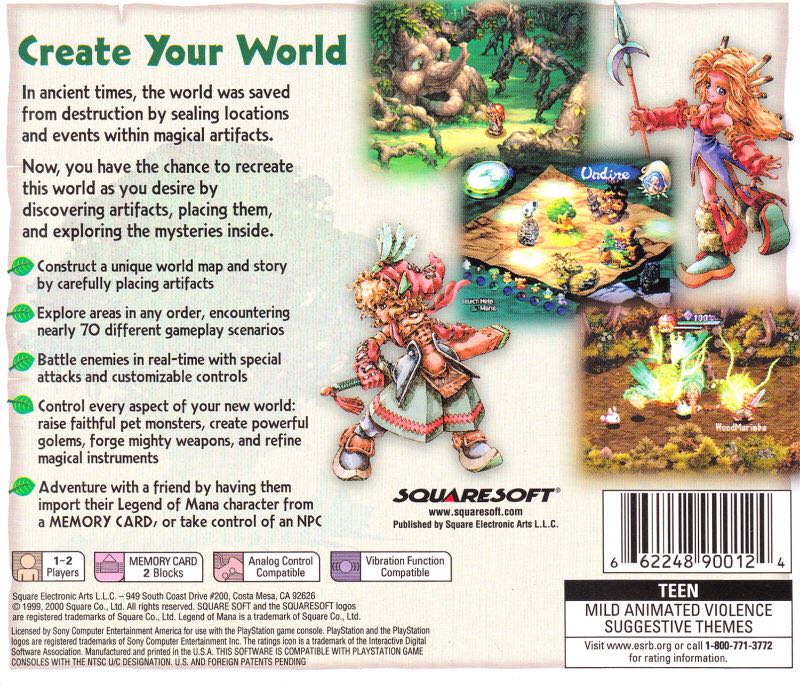 Legend of Mana - Sony PlayStation (SquareSoft - 1) video game collectible - Main Image 2