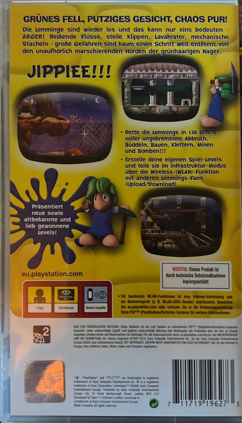 Lemmings - Sony PlayStation Portable (PSP) video game collectible [Barcode 711719196273] - Main Image 2