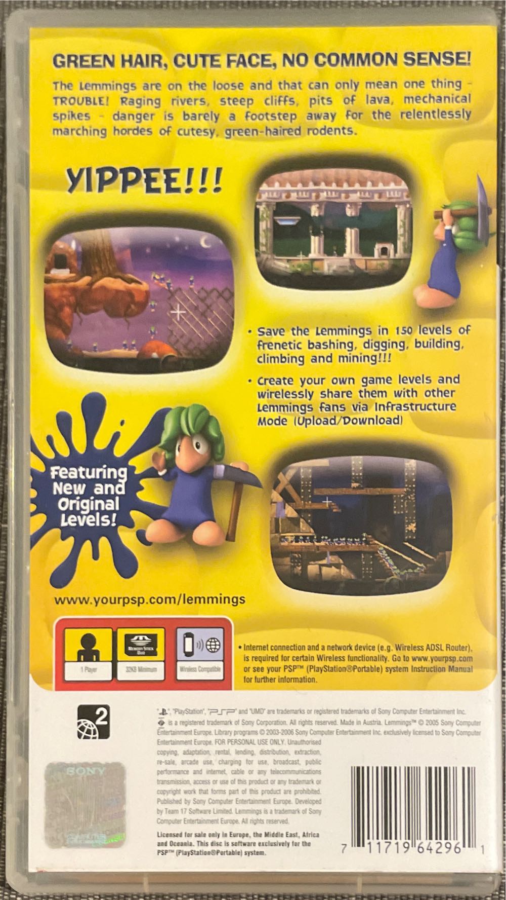 Lemmings - Sony PlayStation Portable (PSP) (Sony Computer Entertainment - 1) video game collectible [Barcode 711719642961] - Main Image 4