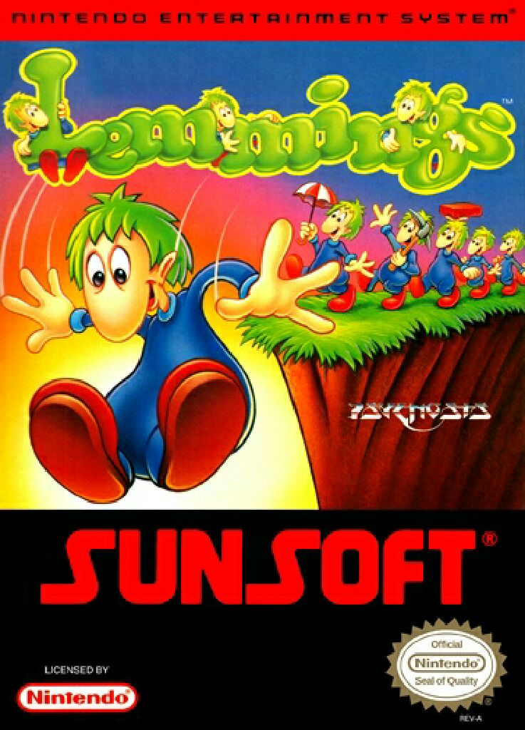 Lemmings - Nintendo Entertainment System (NES) (SunSoft) video game collectible - Main Image 1
