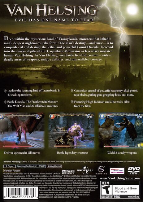 Van Helsing - Sony PlayStation 2 (PS2) (Sierra Entertainment - 1) video game collectible [Barcode 3348542190276] - Main Image 2