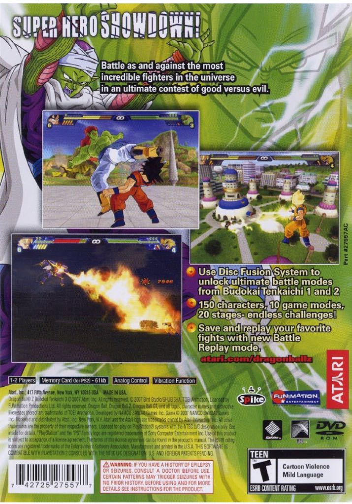 Dragon Ball Z: Budokai Tenkaichi 3 - Sony PlayStation 2 (PS2) (Atari - 2) video game collectible [Barcode 742725276130] - Main Image 2