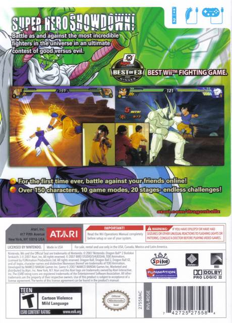 Dragon Ball Z: Budokai Tenkaichi 3 - Nintendo Wii (Atari/Funimation - 2) video game collectible [Barcode 742725276147] - Main Image 2