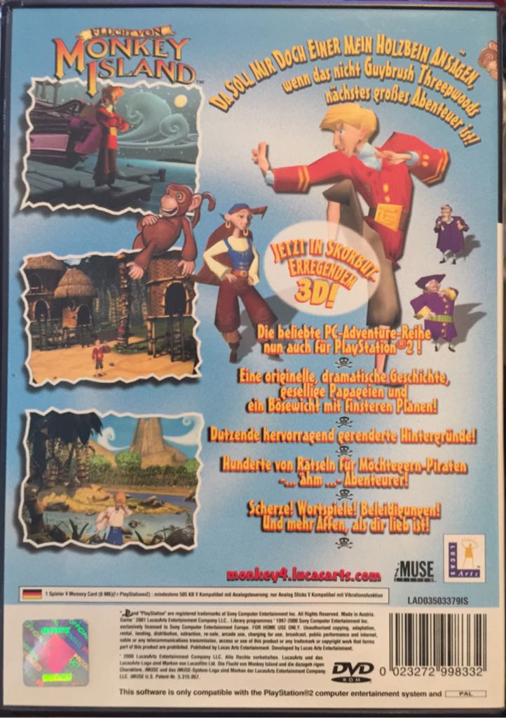 Flucht von Monkey Island - Sony PlayStation 2 (PS2) (LucasArts) video game collectible [Barcode 023272998332] - Main Image 2