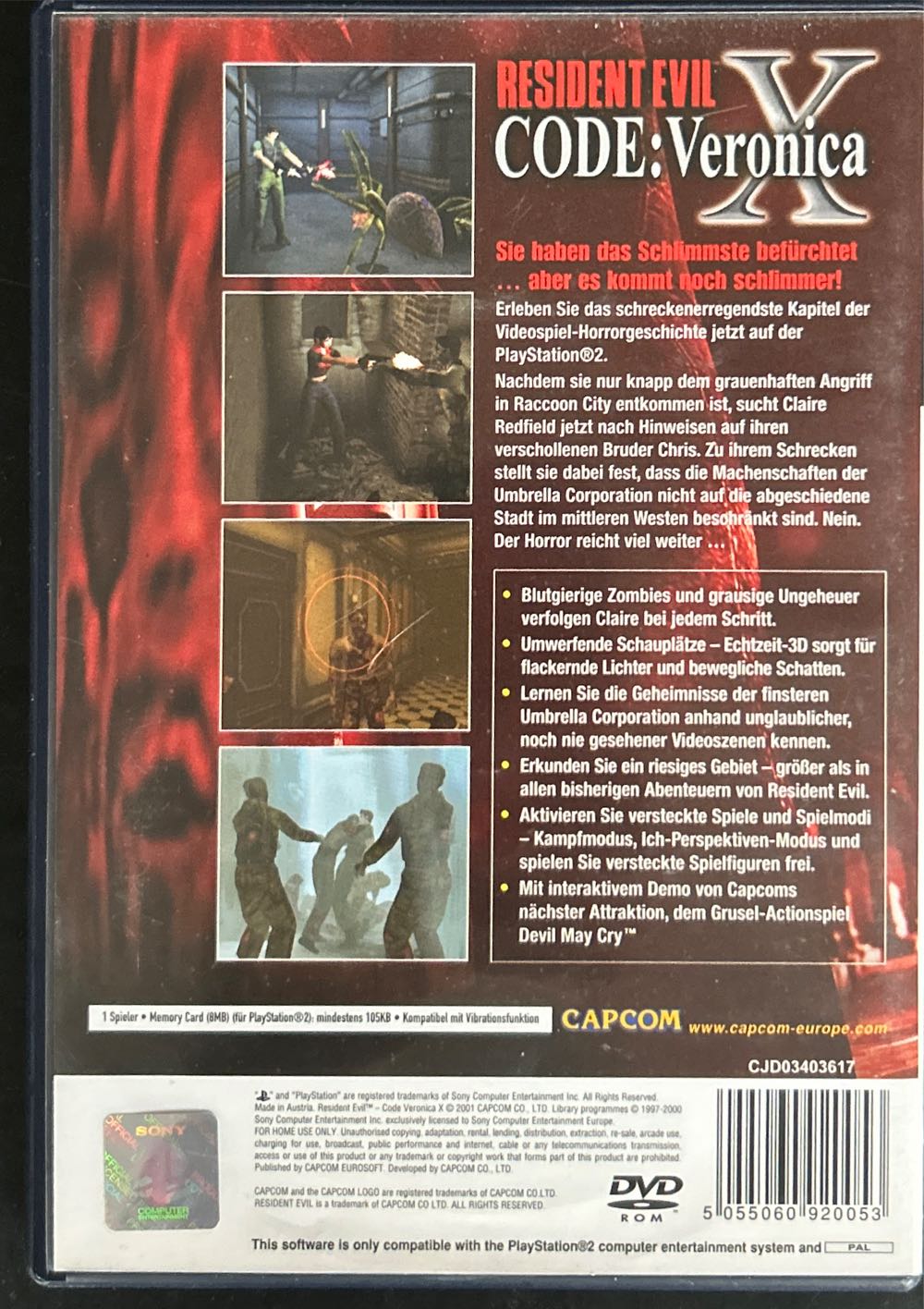 Resident Evil - Code: Veronica X - Sony PlayStation 2 (PS2) (Capcom - 1) video game collectible [Barcode 5055060920053] - Main Image 2