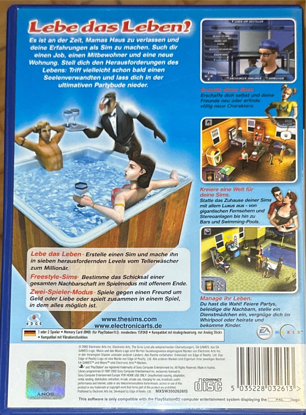 The Sims - Sony PlayStation 2 (PS2) video game collectible [Barcode 5035228032613] - Main Image 2
