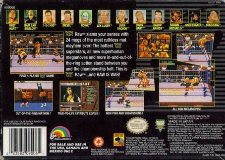 WWF Raw - Nintendo Super Nintendo Entertainment System (SNES) (LJN) video game collectible - Main Image 2