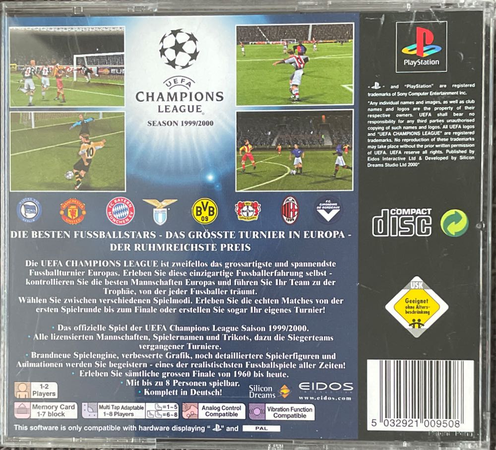 UEFA Champions League - Sony PlayStation (Electronic Arts/EA Games) video game collectible [Barcode 5032921009508] - Main Image 2