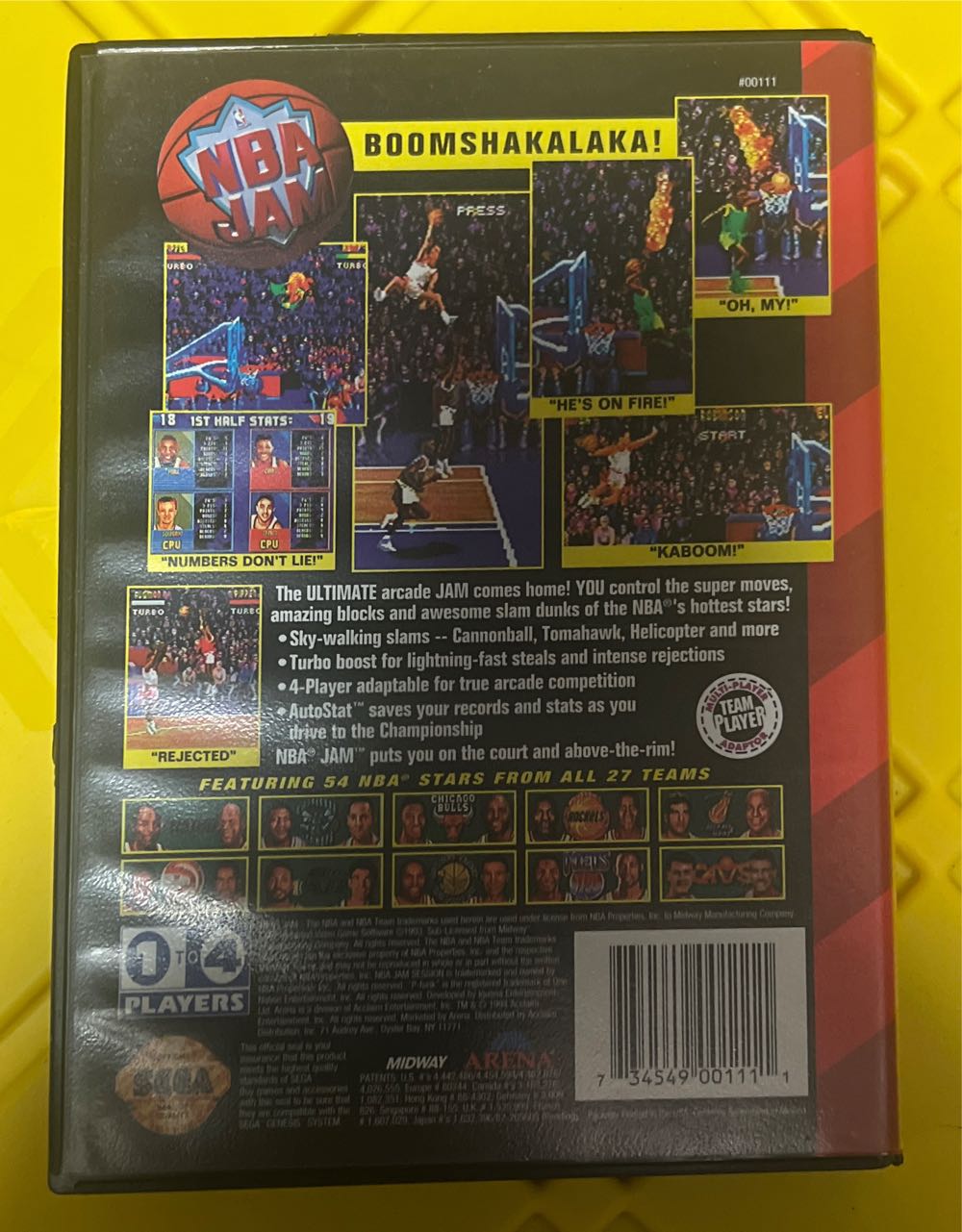 NBA Jam - Sega Genesis (Mega Drive) video game collectible [Barcode 734518001111] - Main Image 2