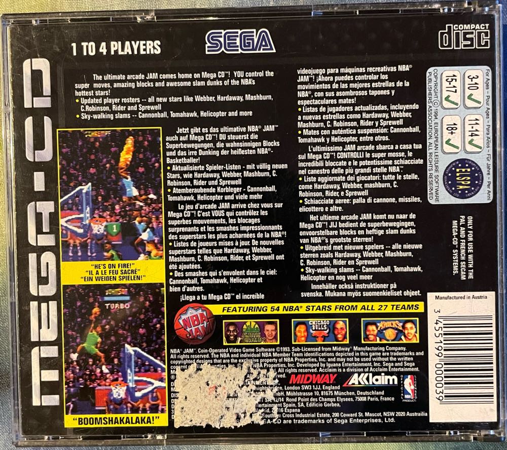NBA Jam - Sega Mega CD (Boite Et Notice) video game collectible - Main Image 2