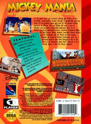 Mickey Mania - Sega Genesis (Mega Drive) video game collectible - Main Image 2