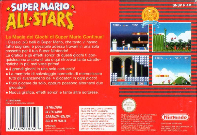 Super Mario All-Stars - Nintendo Super Nintendo Entertainment System (SNES) (Nintendo - 2) video game collectible - Main Image 2