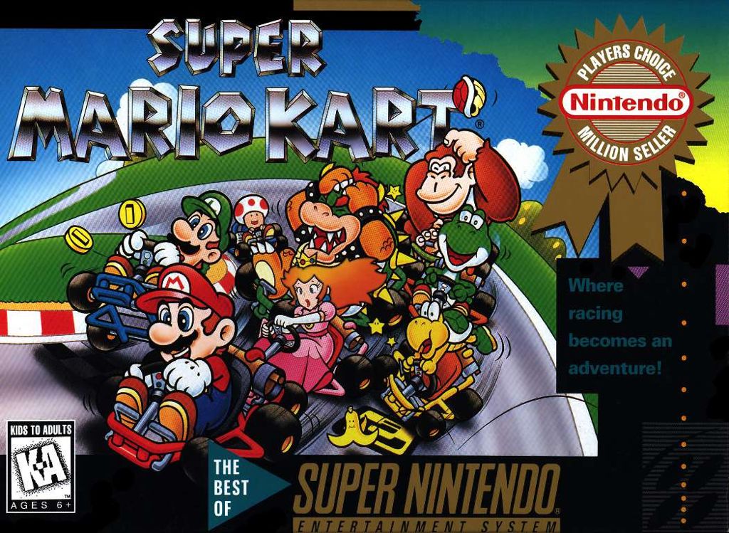 Super Mario Kart - Nintendo Super Nintendo Entertainment System (SNES) video game collectible - Main Image 1