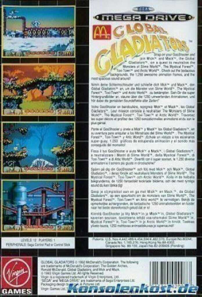 Global Gladiators - Sega Mega Drive (Virgin Games USA - 1) video game collectible [Barcode 5012967992286] - Main Image 2